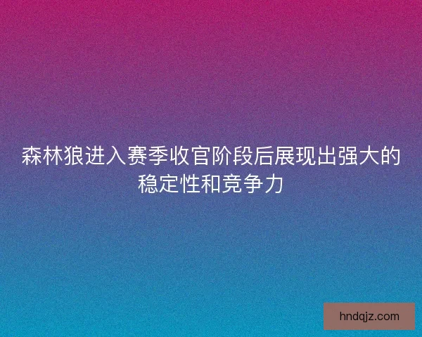 森林狼进入赛季收官阶段后展现出强大的稳定性和竞争力