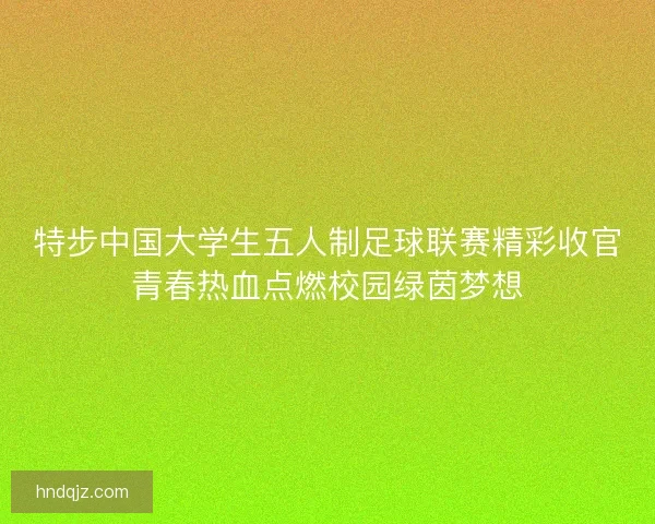 特步中国大学生五人制足球联赛精彩收官青春热血点燃校园绿茵梦想