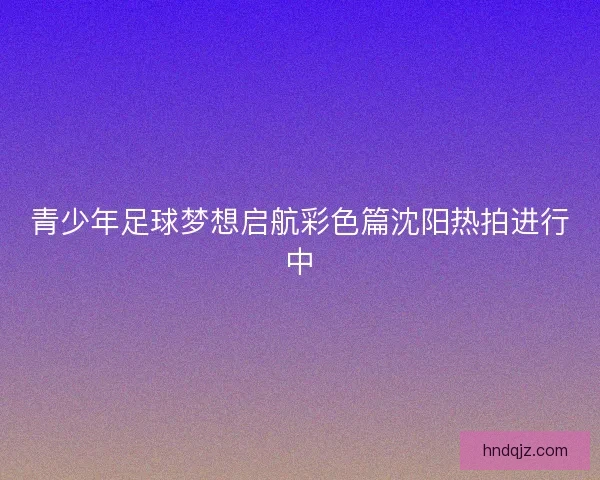 青少年足球梦想启航彩色篇沈阳热拍进行中 青少年足球梦想启航彩色篇沈阳热拍进行中